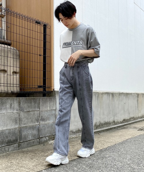 Figments（フィグメンツ）の「再構築ロゴT（Tシャツ/カットソー・レディース・グレー/サックスブルー・SMALL/MEDIUM）」の21枚目の写真