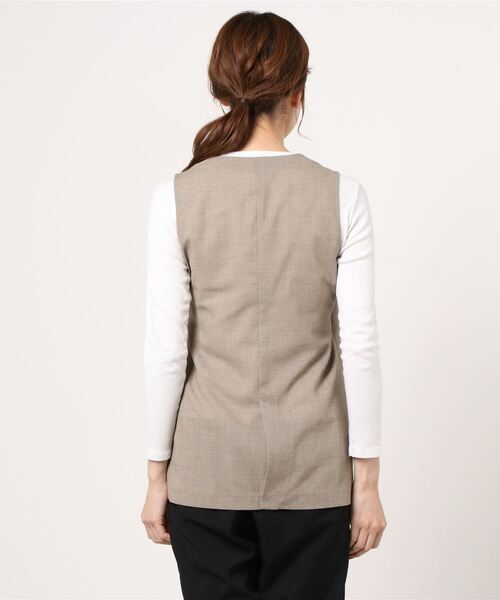 ELIN（エリン）の「ELIN/Dobby relax gilet（ベスト・レディース・ベージュ・38/36）」の3枚目の写真