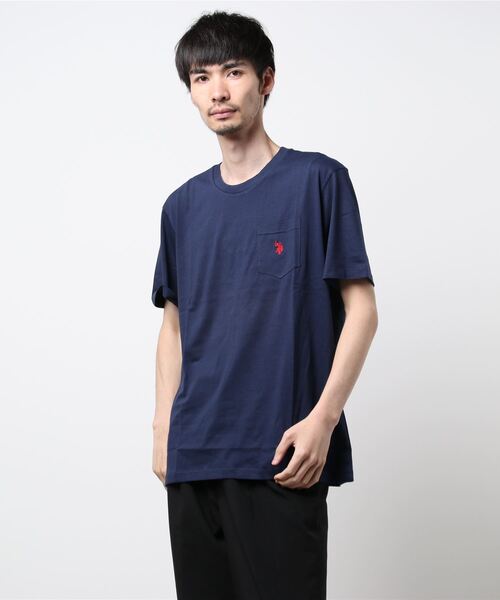 U.S. POLO ASSN.(ユーエスポロアッスン)の「U.S. POLO ASSN./ビッグシルエット ワンポイント刺繍 ポケットクルーネック 半袖Tシャツ 3902(Tシャツ/カットソー・メンズ・ホワイト/グレー/ネイビー/ブラック・SMALL/X-LARGE/LARGE/MEDIUM)」の9枚目の写真