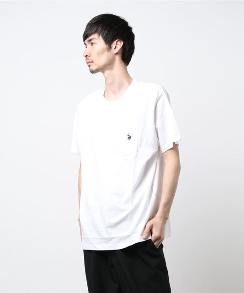U.S. POLO ASSN.(ユーエスポロアッスン)の「U.S. POLO ASSN./ビッグシルエット ワンポイント刺繍 ポケットクルーネック 半袖Tシャツ 3902(Tシャツ/カットソー・メンズ・ホワイト/グレー/ネイビー/ブラック・SMALL/X-LARGE/LARGE/MEDIUM)」の10枚目の写真