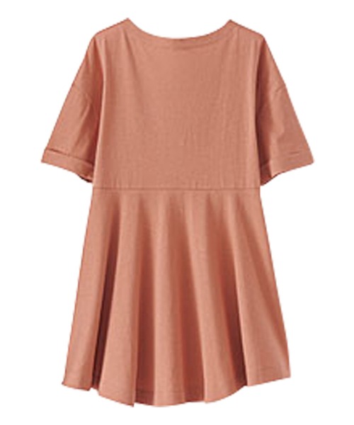 BELLUNA PLUS（ベルーナ）の「綿１００％ドレープ切替ロゴプルオーバー（Tシャツ/カットソー・レディース・ベージュ/オフホワイト/チャコール/コーラル・MEDIUM/LARGE/X-LARGE）」の5枚目の写真