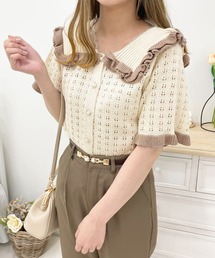 フリル襟ニットトップス【ZOZOTOWN限定アイテム】