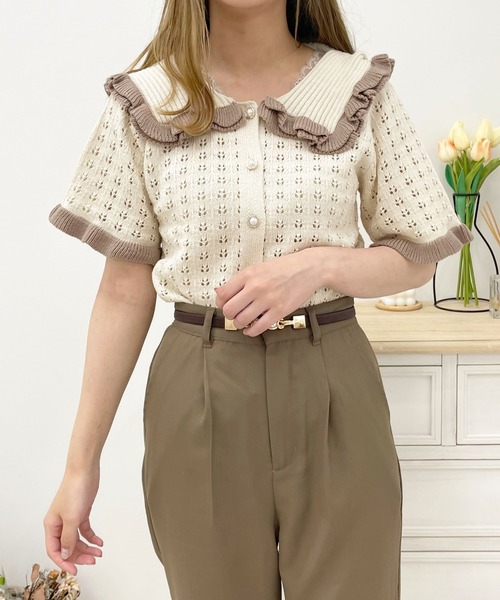 フリル襟ニットトップス【ZOZOTOWN限定アイテム】（ニット/セーター