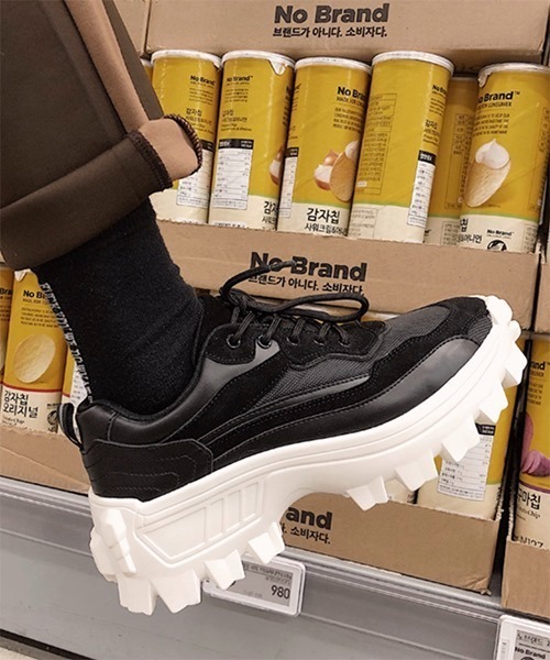 WESTBOY(ウエストボーイ)の「【WB ORIGINALS】 Mesh PU Leather Lace-Up Tank Sole Shoes WO21S303SH(スニーカー・メンズ・ホワイト/ブラック・42/43/40/41)」の13枚目の写真