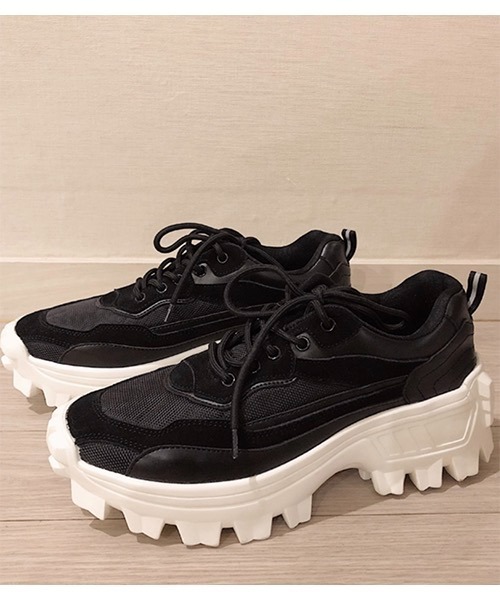 WESTBOY(ウエストボーイ)の「【WB ORIGINALS】 Mesh PU Leather Lace-Up Tank Sole Shoes WO21S303SH(スニーカー・メンズ・ホワイト/ブラック・42/43/40/41)」の17枚目の写真