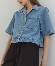 新品 ABITOKYO アビトーキョー ニット異素材デニムジャケット G