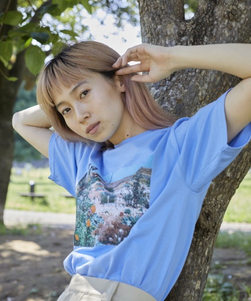 Bonjour Girl（ボンジュールガール）の「Derek Jarman Garden /Garden Tシャツ（Tシャツ/カットソー・レディース・ホワイト/ライトブルー・S/L/M）」の2枚目の写真