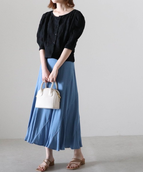 Cheek（チーク）の「ストレッチレース前あきブラウス（カーディガン/ボレロ・レディース・アイボリー/オフホワイト/ブラック・MEDIUM）」の16枚目の写真