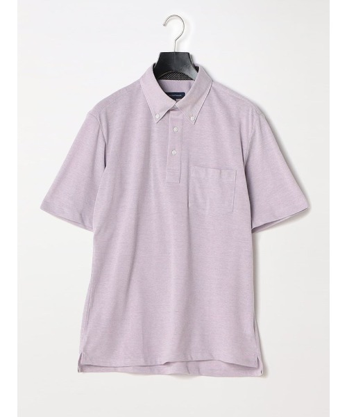 Perfect Suit FActory（パーフェクトスーツファクトリー）の「【接触冷感】ポケット付き　鹿の子ポロシャツ　グレー/サックス/ラベンダー（ポロシャツ・メンズ・サックスブルー/ライトグレー/パープル・S/M/LL/L）」の3枚目の写真