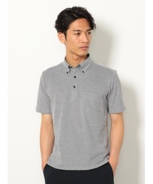 【接触冷感】ポケット付き　鹿の子ポロシャツ　グレー/サックス/ラベンダー