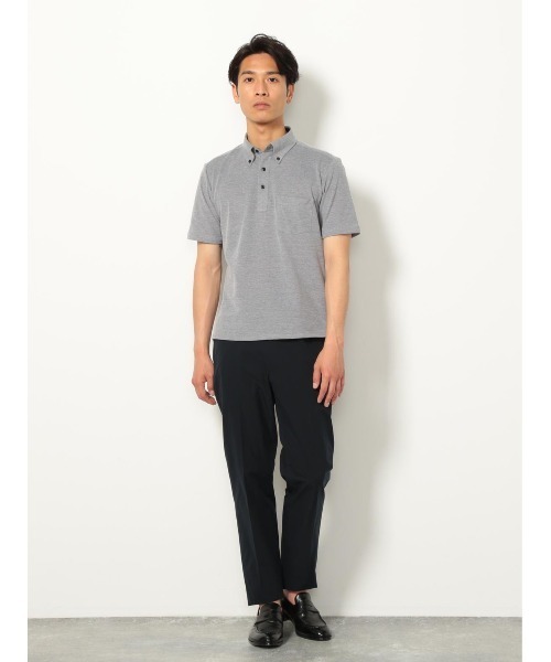 Perfect Suit FActory（パーフェクトスーツファクトリー）の「【接触冷感】ポケット付き　鹿の子ポロシャツ　グレー/サックス/ラベンダー（ポロシャツ・メンズ・サックスブルー/ライトグレー/パープル・S/M/LL/L）」の10枚目の写真