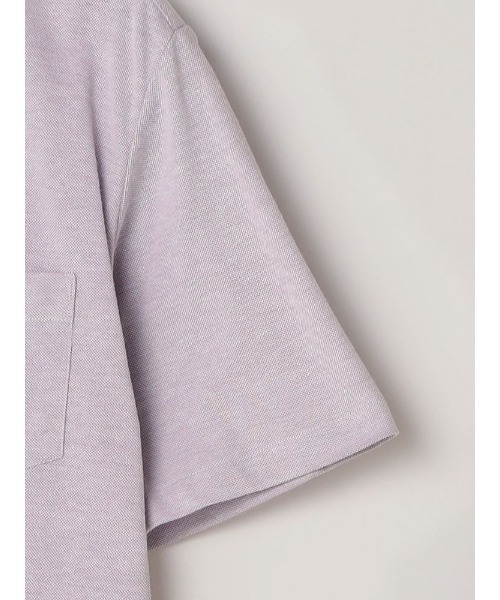 Perfect Suit FActory（パーフェクトスーツファクトリー）の「【接触冷感】ポケット付き　鹿の子ポロシャツ　グレー/サックス/ラベンダー（ポロシャツ・メンズ・サックスブルー/ライトグレー/パープル・S/M/LL/L）」の5枚目の写真