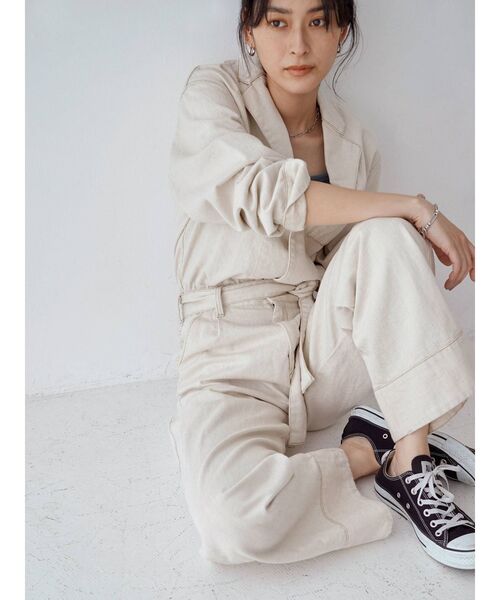 Ungrid（アングリッド）の「【10周年限定】オーガニックコットン混デニムコンビネゾン（つなぎ/オールインワン・レディース・アイボリー/インディゴブルー・SMALL/MEDIUM）」の3枚目の写真