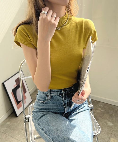 Futier land(フューティアランド)の「マシュマロタッチサマーニットトップス(Tシャツ/カットソー・レディース・ホワイト/ブラック/パープル/グリーン系その他/サーモンピンク/ピンク系その他/ライトブルー/グレイッシュベージュ/モカ/グリーン/ワインレッド/オリーブ・SMALL/MEDIUM/LARGE/X-LARGE)」の1枚目の写真