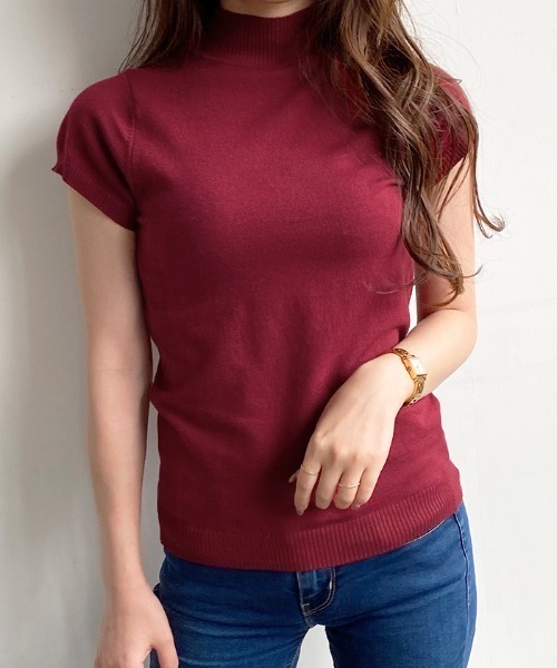 Futier land(フューティアランド)の「マシュマロタッチサマーニットトップス(Tシャツ/カットソー・レディース・ホワイト/ブラック/パープル/グリーン系その他/サーモンピンク/ピンク系その他/ライトブルー/グレイッシュベージュ/モカ/グリーン/ワインレッド/オリーブ・SMALL/MEDIUM/LARGE/X-LARGE)」の12枚目の写真