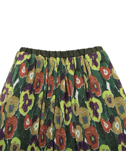 Design Tshirts Store graniph（デザイン　ティーシャツ　ストア　グラニフ）の「ブルーミングパンジー｜ソフトプリーツスカート（スカート・レディース・グリーン・FREE）」の8枚目の写真