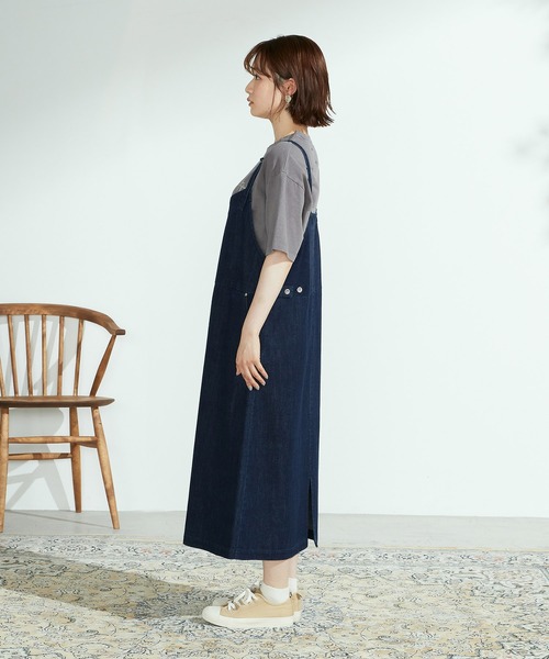 ONIGIRI（オニギリ）の「デニムジャンスカ（ジャンパースカート・レディース・ネイビー・MEDIUM/LARGE）」の10枚目の写真