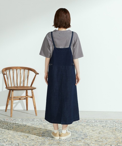 ONIGIRI（オニギリ）の「デニムジャンスカ（ジャンパースカート・レディース・ネイビー・MEDIUM/LARGE）」の8枚目の写真