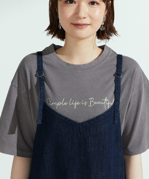 ONIGIRI（オニギリ）の「デニムジャンスカ（ジャンパースカート・レディース・ネイビー・MEDIUM/LARGE）」の7枚目の写真