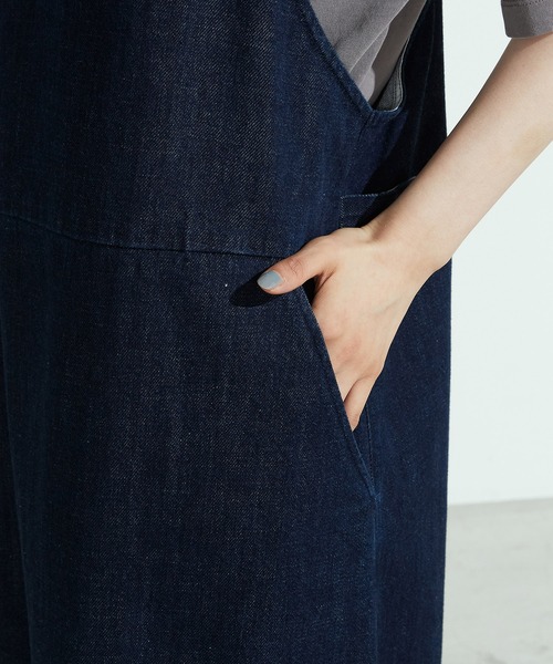 ONIGIRI（オニギリ）の「デニムジャンスカ（ジャンパースカート・レディース・ネイビー・MEDIUM/LARGE）」の6枚目の写真