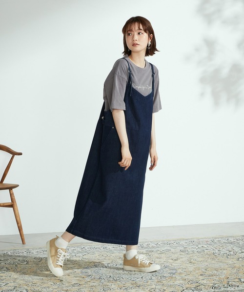 ONIGIRI（オニギリ）の「デニムジャンスカ（ジャンパースカート・レディース・ネイビー・MEDIUM/LARGE）」の14枚目の写真