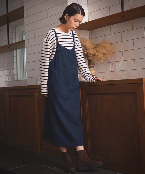 ONIGIRI（オニギリ）の「デニムジャンスカ（ジャンパースカート・レディース・ネイビー・MEDIUM/LARGE）」の13枚目の写真