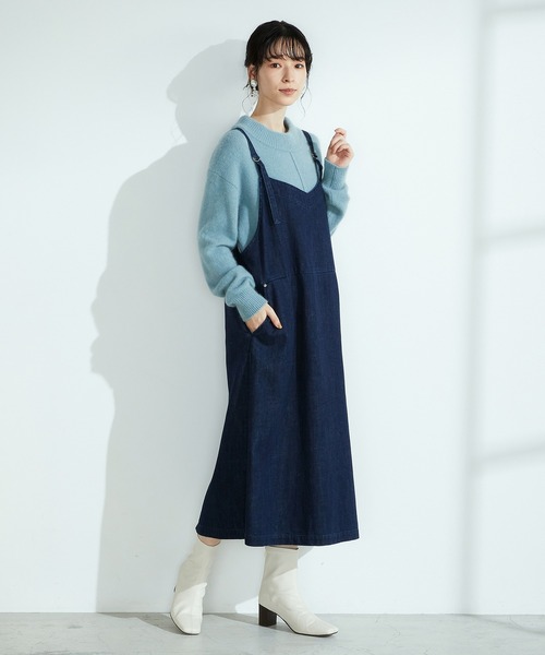 ONIGIRI（オニギリ）の「デニムジャンスカ（ジャンパースカート・レディース・ネイビー・MEDIUM/LARGE）」の17枚目の写真