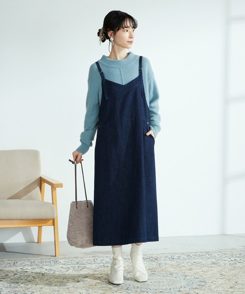 ONIGIRI（オニギリ）の「デニムジャンスカ（ジャンパースカート・レディース・ネイビー・MEDIUM/LARGE）」の20枚目の写真