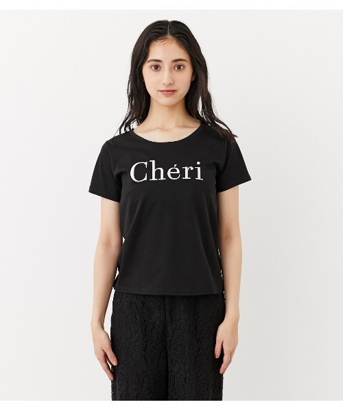 rienda(リエンダ)の「Cheri刺繍Tシャツ(Tシャツ/カットソー・レディース・ホワイト/ブラック/ライトブラウン・FREE)」の17枚目の写真