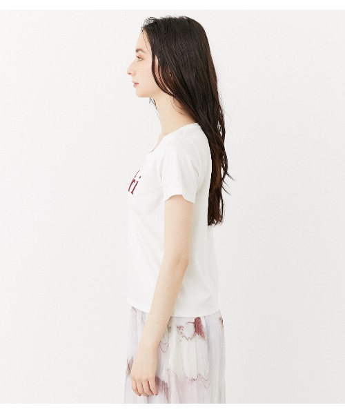 rienda(リエンダ)の「Cheri刺繍Tシャツ(Tシャツ/カットソー・レディース・ホワイト/ブラック/ライトブラウン・FREE)」の18枚目の写真