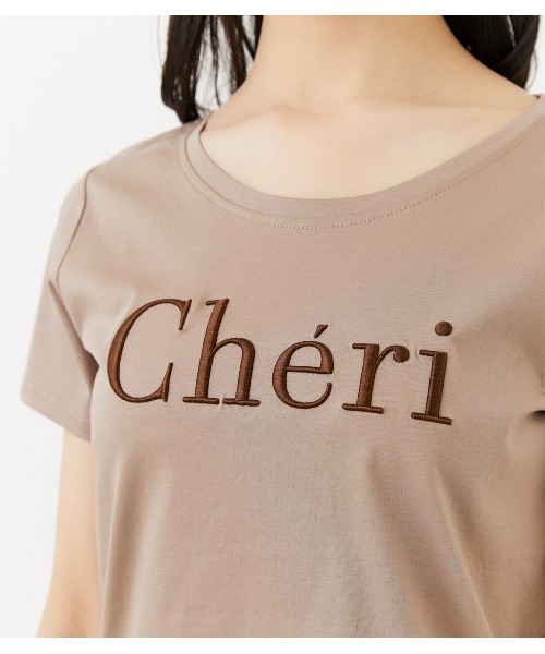 rienda(リエンダ)の「Cheri刺繍Tシャツ(Tシャツ/カットソー・レディース・ホワイト/ブラック/ライトブラウン・FREE)」の15枚目の写真