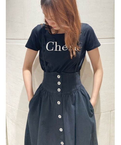 rienda(リエンダ)の「Cheri刺繍Tシャツ(Tシャツ/カットソー・レディース・ホワイト/ブラック/ライトブラウン・FREE)」の19枚目の写真