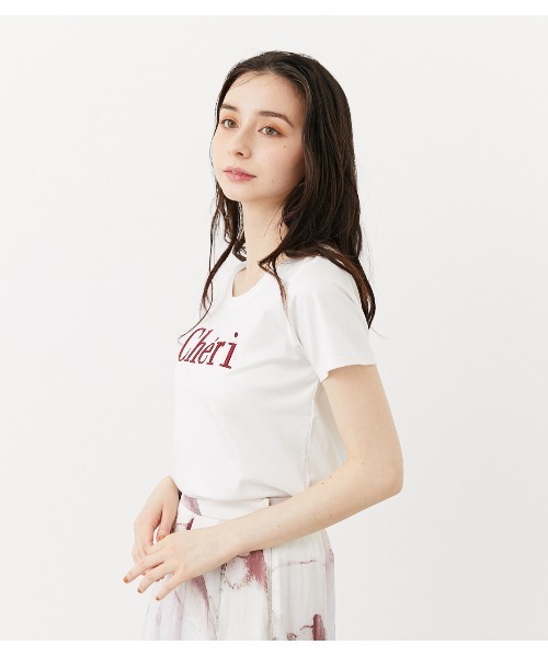 rienda(リエンダ)の「Cheri刺繍Tシャツ(Tシャツ/カットソー・レディース・ホワイト/ブラック/ライトブラウン・FREE)」の13枚目の写真
