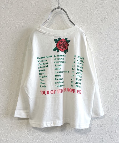 Life Support Products(ライフサポートプロダクツ)の「バックプリントロンT(80~150cm)(Tシャツ/カットソー・キッズ・ブラック/ベージュ/オフホワイト/グリーン/マスタード・90/100/110/120/80/130/95/140/150)」の1枚目の写真