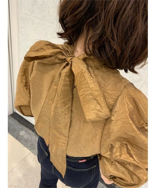 SLY（スライ）の「BACK RIBBON BL/バックリボンブラウス（シャツ/ブラウス・レディース・ブラウン/ベージュ・FREE）」の18枚目の写真