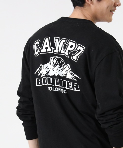 CAMP7(キャンプセブン)の「【CAMP7】バックロゴロンT(Tシャツ/カットソー・メンズ・パープル/ホワイト/ブラック・M/L/S/XL)」の2枚目の写真