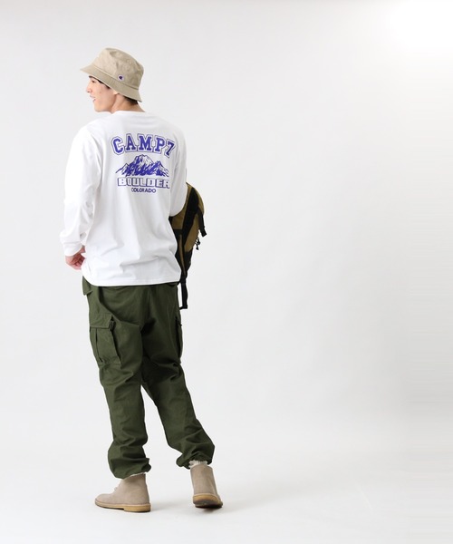 CAMP7(キャンプセブン)の「【CAMP7】バックロゴロンT(Tシャツ/カットソー・メンズ・パープル/ホワイト/ブラック・M/L/S/XL)」の9枚目の写真