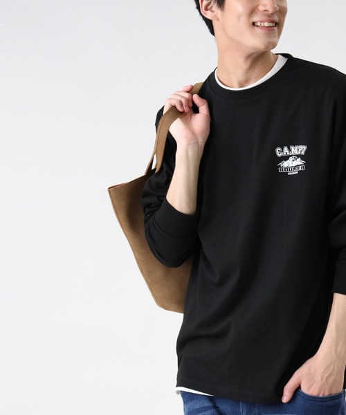 CAMP7(キャンプセブン)の「【CAMP7】バックロゴロンT(Tシャツ/カットソー・メンズ・パープル/ホワイト/ブラック・M/L/S/XL)」の15枚目の写真