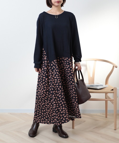 セール Maison Breeze パターンロングスカート ドッキングワンピース Scch24 ワンピース Maison Breeze メゾンブリーズ のファッション通販 Zozotown
