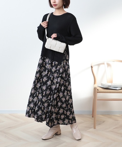 セール】【SETUP7】パターンロングスカート ドッキングワンピース KNF