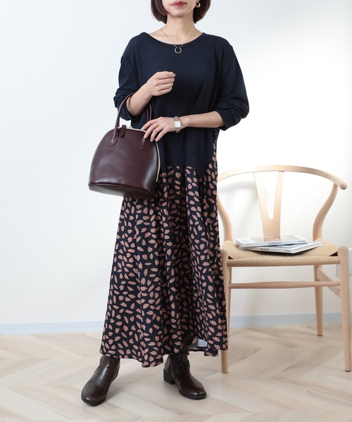 セール】【SETUP7】パターンロングスカート ドッキングワンピース KNF