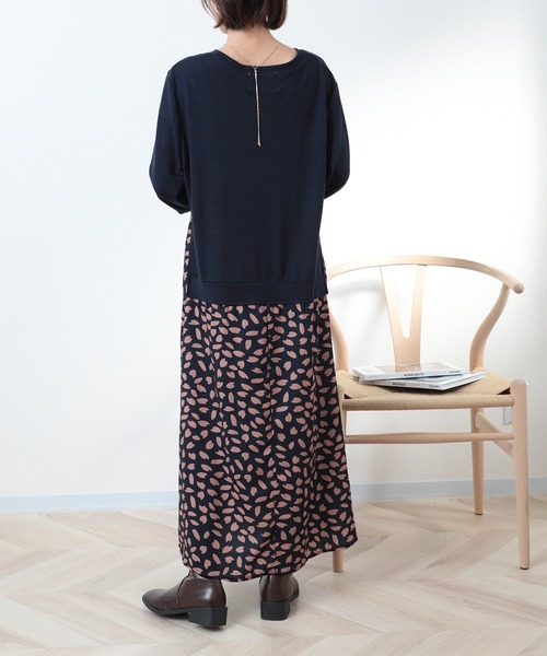 セール】【SETUP7】パターンロングスカート ドッキングワンピース KNF