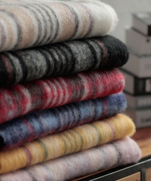 DONOBAN（ドノバン）の「チェックボリュームマフラー（ストール/ショール・レディース・ブラック/ブラウン/レッド/ピンク/イエロー・F）」の14枚目の写真