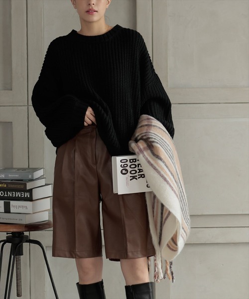 DONOBAN（ドノバン）の「チェックボリュームマフラー（ストール/ショール・レディース・ブラック/ブラウン/レッド/ピンク/イエロー・F）」の17枚目の写真