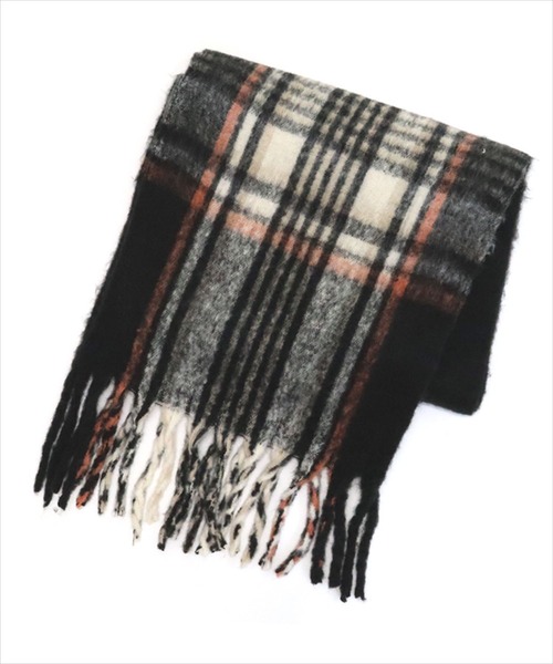 DONOBAN（ドノバン）の「チェックボリュームマフラー（ストール/ショール・レディース・ブラック/ブラウン/レッド/ピンク/イエロー・F）」の21枚目の写真
