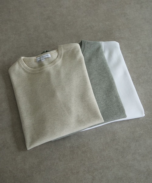 URBAN RESEARCH（アーバンリサーチ）の「度詰めワッフルクルーネック（Tシャツ/カットソー・メンズ・ホワイト/グレー/オートミール・SMALL/MEDIUM/LARGE）」の3枚目の写真