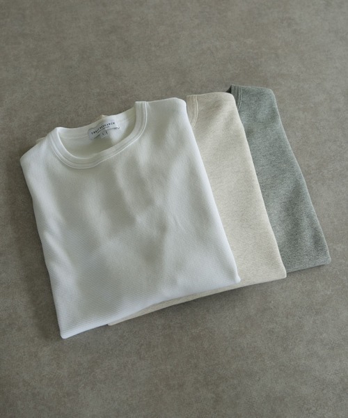 URBAN RESEARCH（アーバンリサーチ）の「度詰めワッフルクルーネック（Tシャツ/カットソー・メンズ・ホワイト/グレー/オートミール・SMALL/MEDIUM/LARGE）」の2枚目の写真