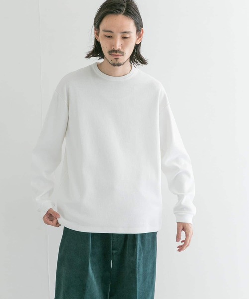 URBAN RESEARCH（アーバンリサーチ）の「度詰めワッフルクルーネック（Tシャツ/カットソー・メンズ・ホワイト/グレー/オートミール・SMALL/MEDIUM/LARGE）」の4枚目の写真