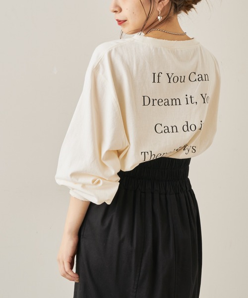 Chico（チコ）の「ショート丈刺繍ロゴロンT（Tシャツ/カットソー・レディース・ブラウン/ブラック/ライトベージュ/ホワイト・FREE）」の21枚目の写真