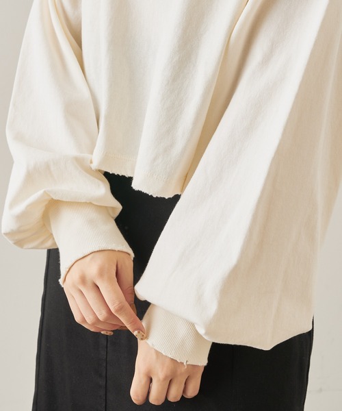 Chico（チコ）の「ショート丈刺繍ロゴロンT（Tシャツ/カットソー・レディース・ブラウン/ブラック/ライトベージュ/ホワイト・FREE）」の5枚目の写真